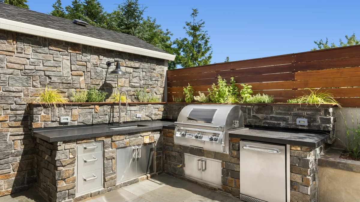 outdoor kitchen with grill